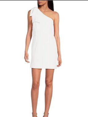 NWT Gianni Bini One-Shoulder bow event dress Delilah crepe sz8 $178